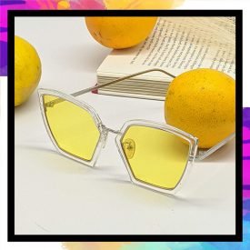 Clear Frame Yellow Sunnies sq